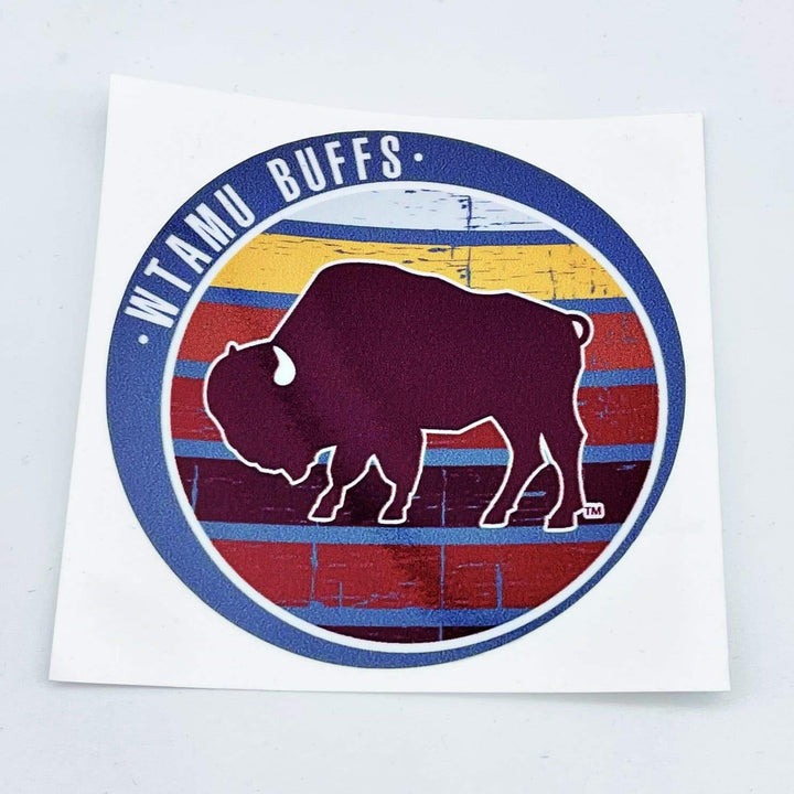 WT Sunset Buffalo Sticker - Maroon - decal - Fan Gear: 