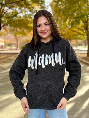 WTAMU Metallic Puff Leopard Hoodie