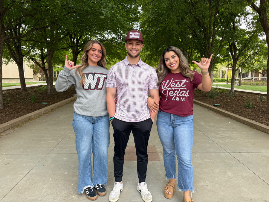 Burlebo Texas Maroon & White Polo
