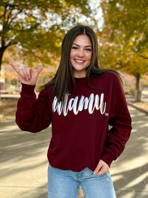 WTAMU Metallic Puff Crewneck Sweatshirt