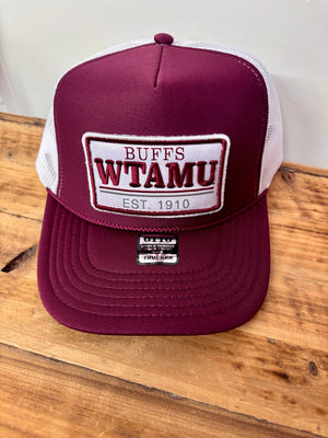 West Texas A&M Bold Patch Cap - Maroon Trucker