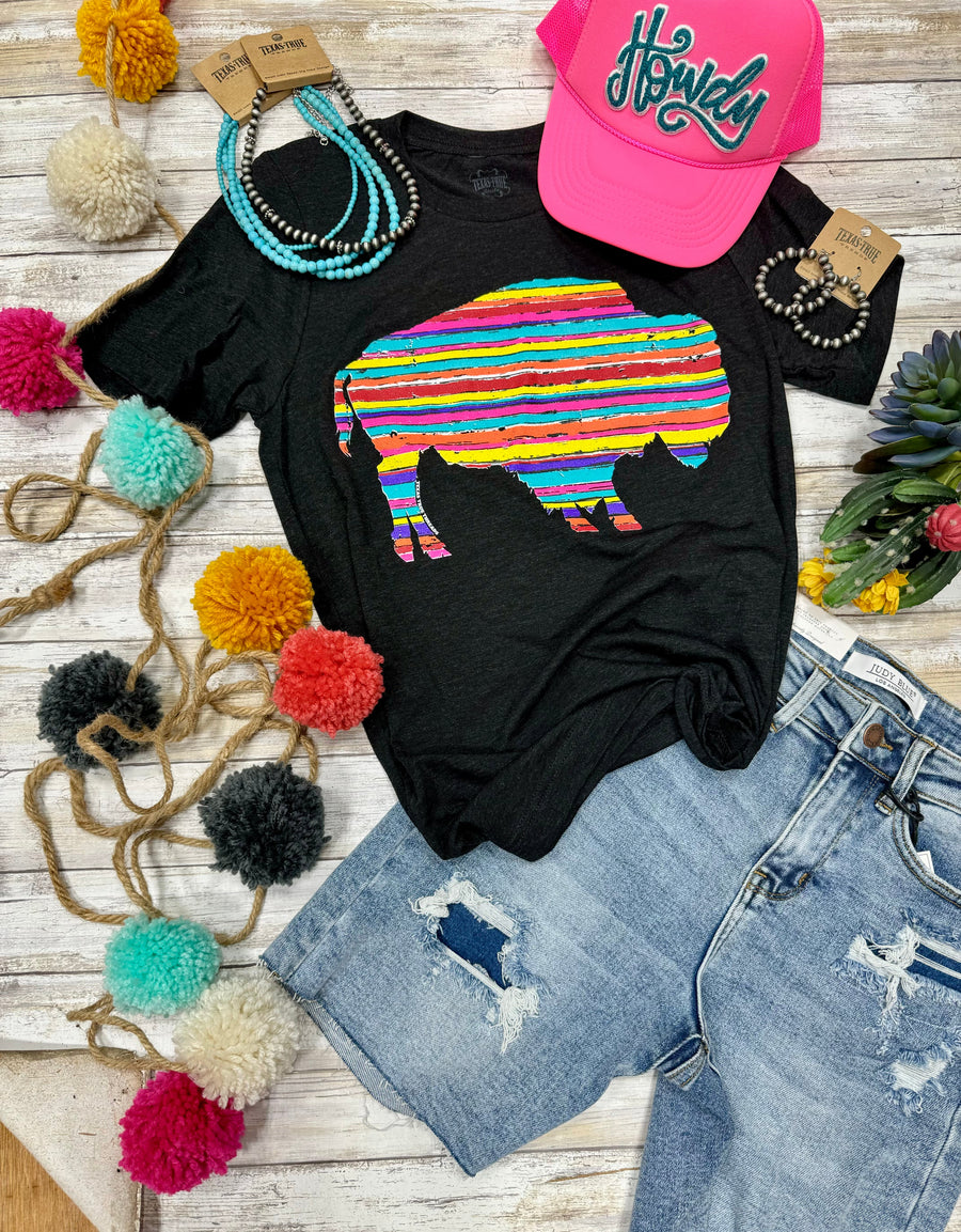 Serape Buffalo Short Sleeve Tee