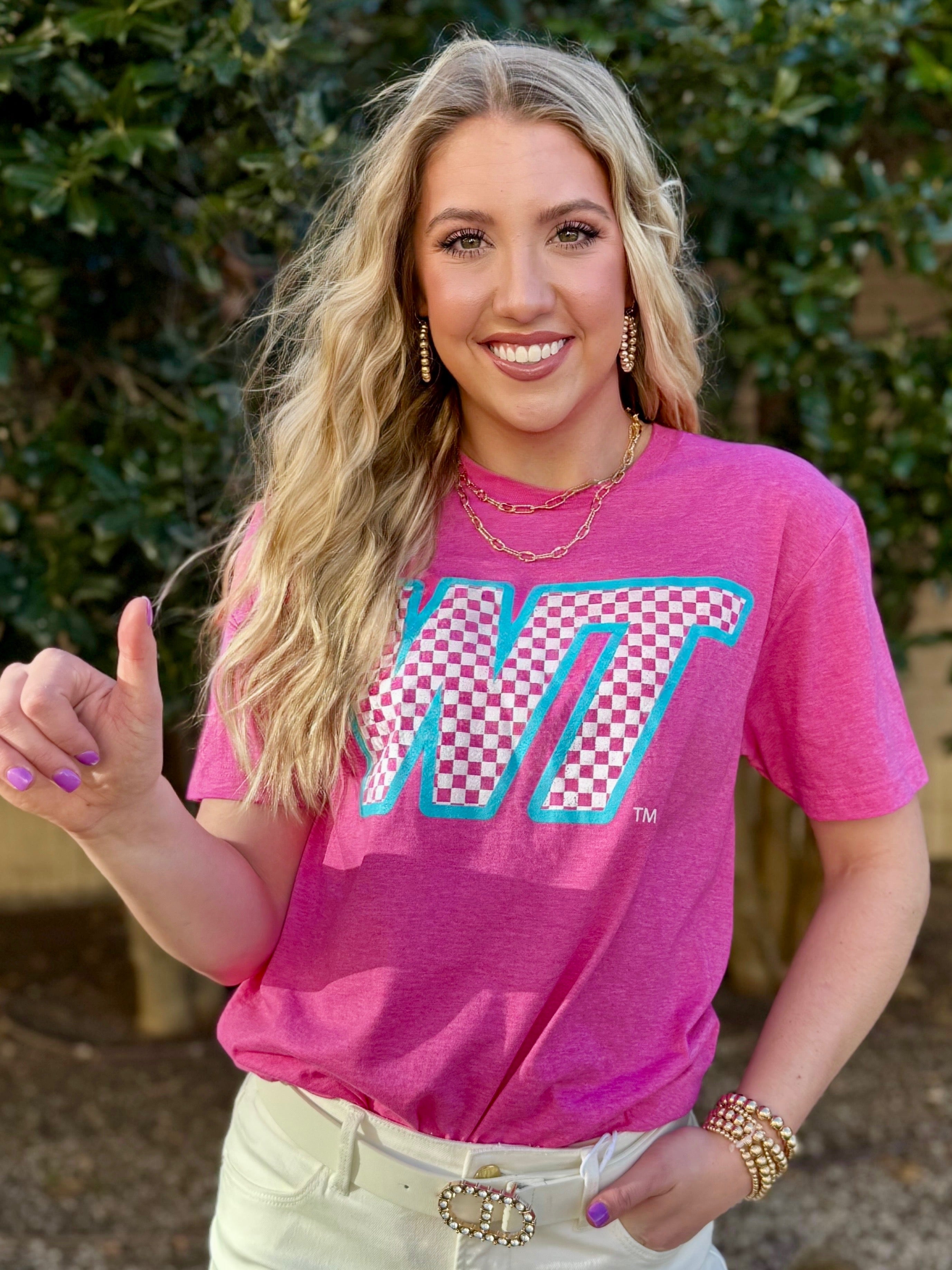 Checkered Slant WT Tee – WT Fan Gear
