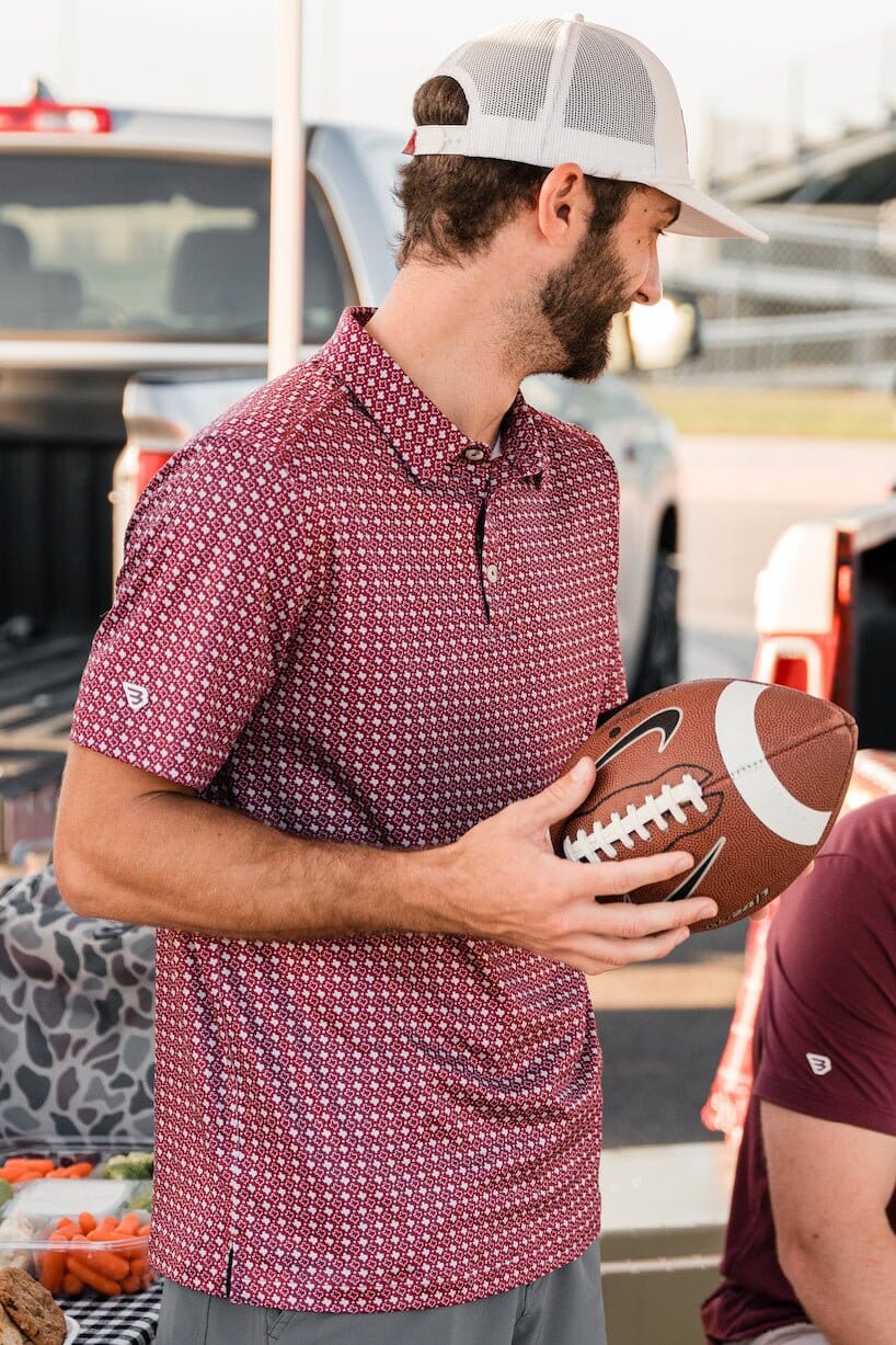 Burlebo Texas Maroon & Grey Polo