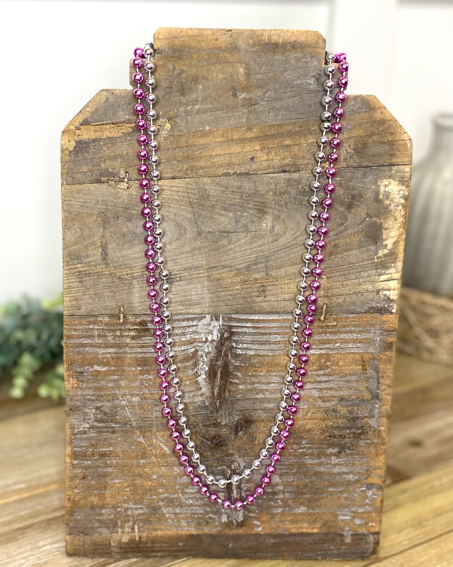 Pink/Silver Spirit Beads