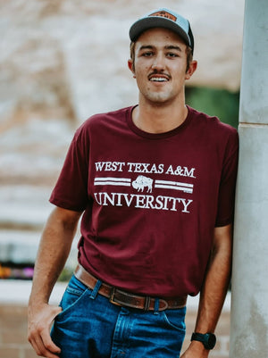Distressed West Texas A&M Bar Tee - graphic tee - WT Fan 