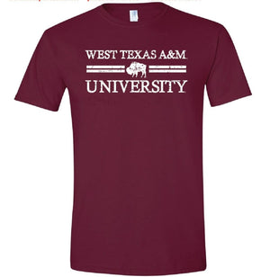 Distressed West Texas A&M Bar Tee - graphic tee - WT Fan 