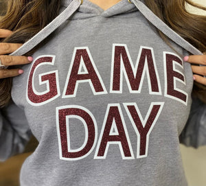 Game Day Fringe Raw Hem Hoodie - Blessed Buffalo Boutique: 