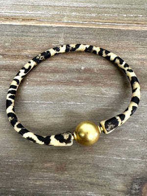 Bali Gold Beaded Silicone Bracelets