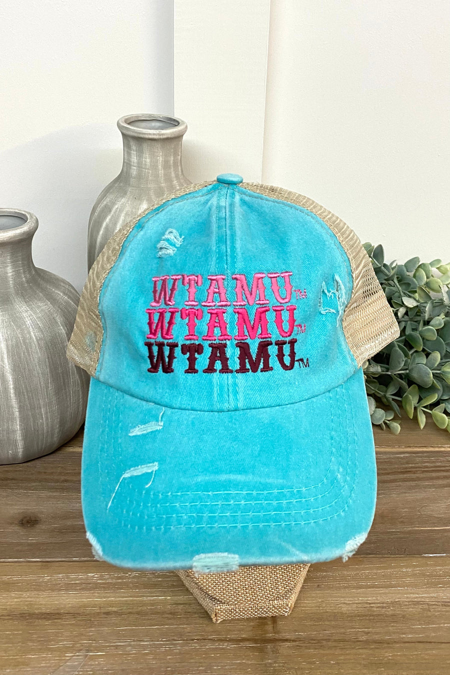 Repeating WTAMU Turquoise Cap