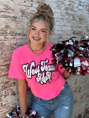 Neon Pink West Texas A&M Tee