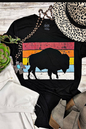 Multicolor Shadow Buffalo Tee by Texas True Threads - 