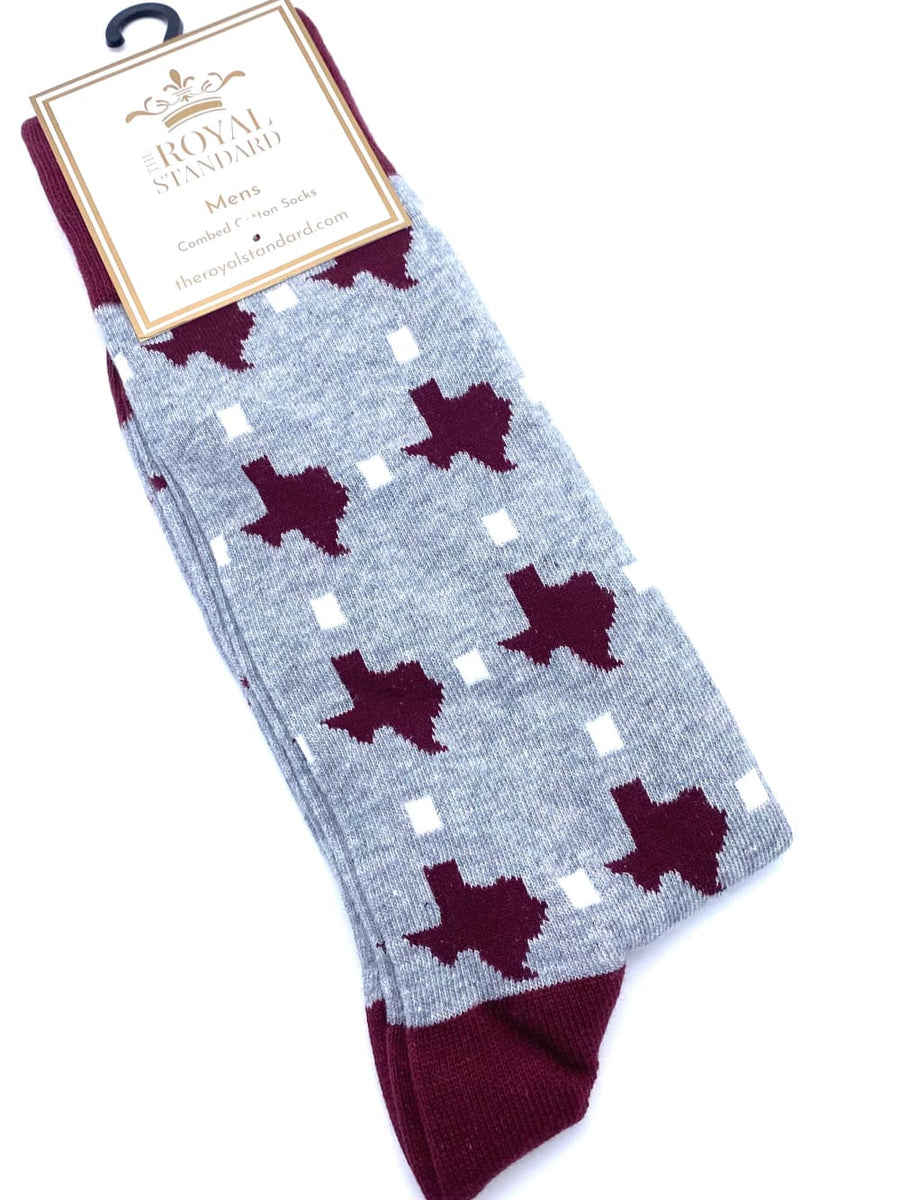 Texas Pride Socks - Men’s - Grey - socks - The Royal 