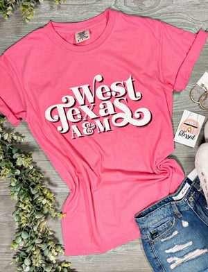 West Texas A&M University Script- Peony Pink - Graphic Tee