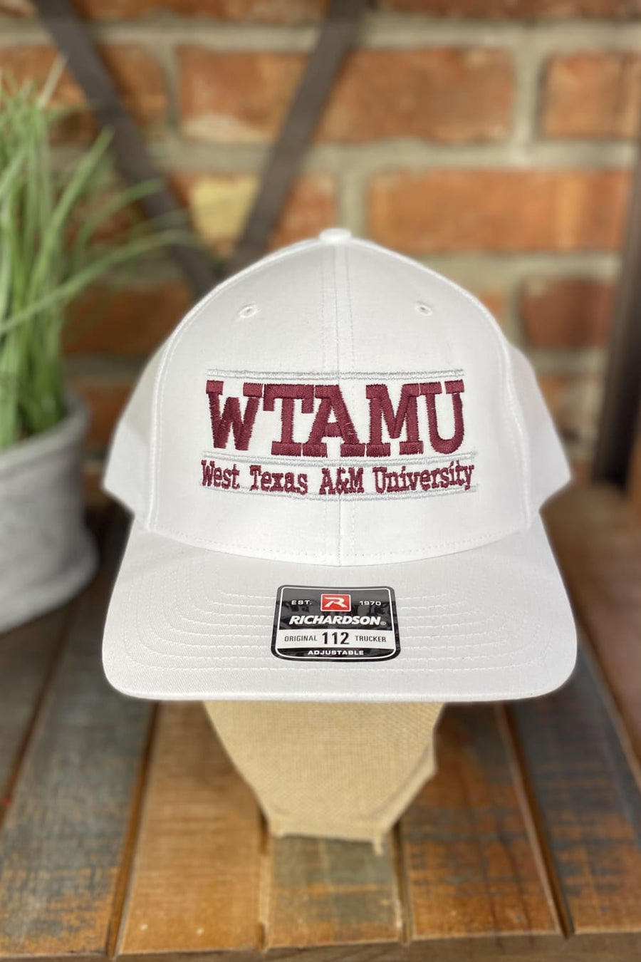 White WTAMU Double Bar Cap - hat - WT Fan Gear: color-white,