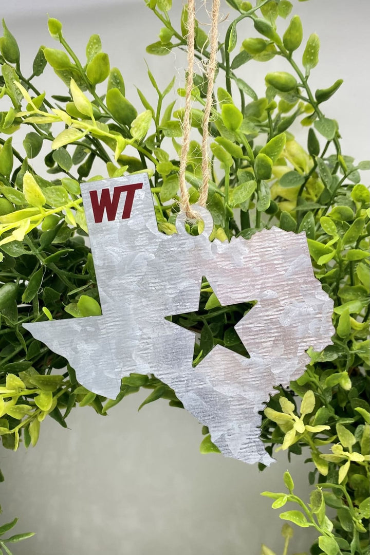 WT Galvanized Texas Ornament - Holiday Ornaments - The Royal
