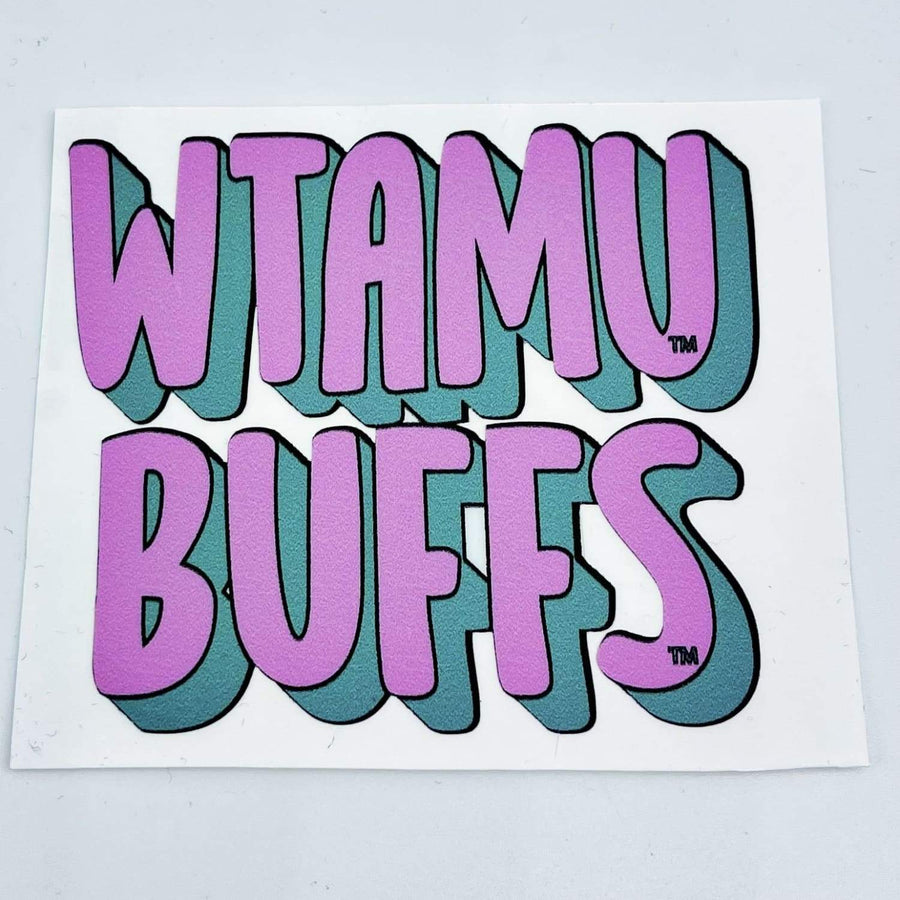 WTAMU Buffs Bubble Font Sticker - Pink - decal - WT Fan 