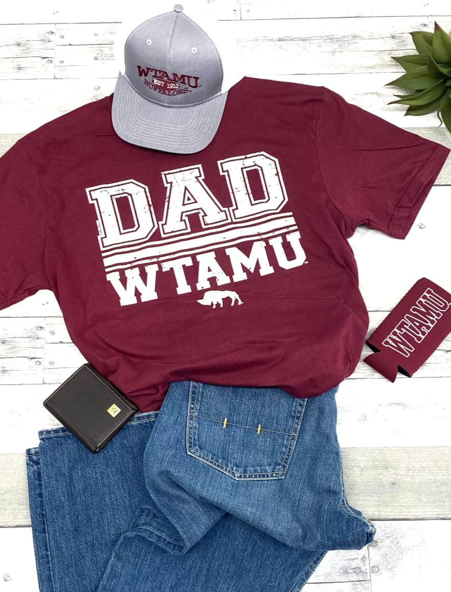 WTAMU Dad Tee - Maroon / S - WT Fan Gear: color-maroon, dad,