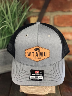 WTAMU Leather Patch Trucker Cap - hat - WT Fan Gear: 
