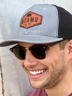 WTAMU Leather Patch Trucker Cap - hat - WT Fan Gear: 